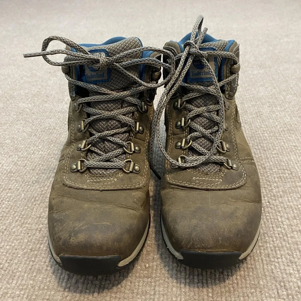 Timberland Boots Womens Size 6.5 Brown‎ Nubuck Waterproof Ankle Hiking A1NRW